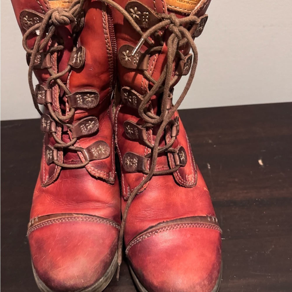 PIKOLINOS Red Leather Le Mans Boots - Picture 1 of 7